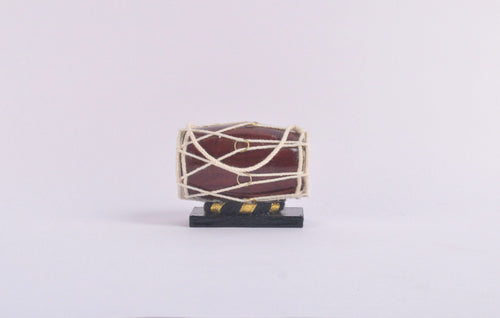 Handcrafted wooden Dholak miniature instrument