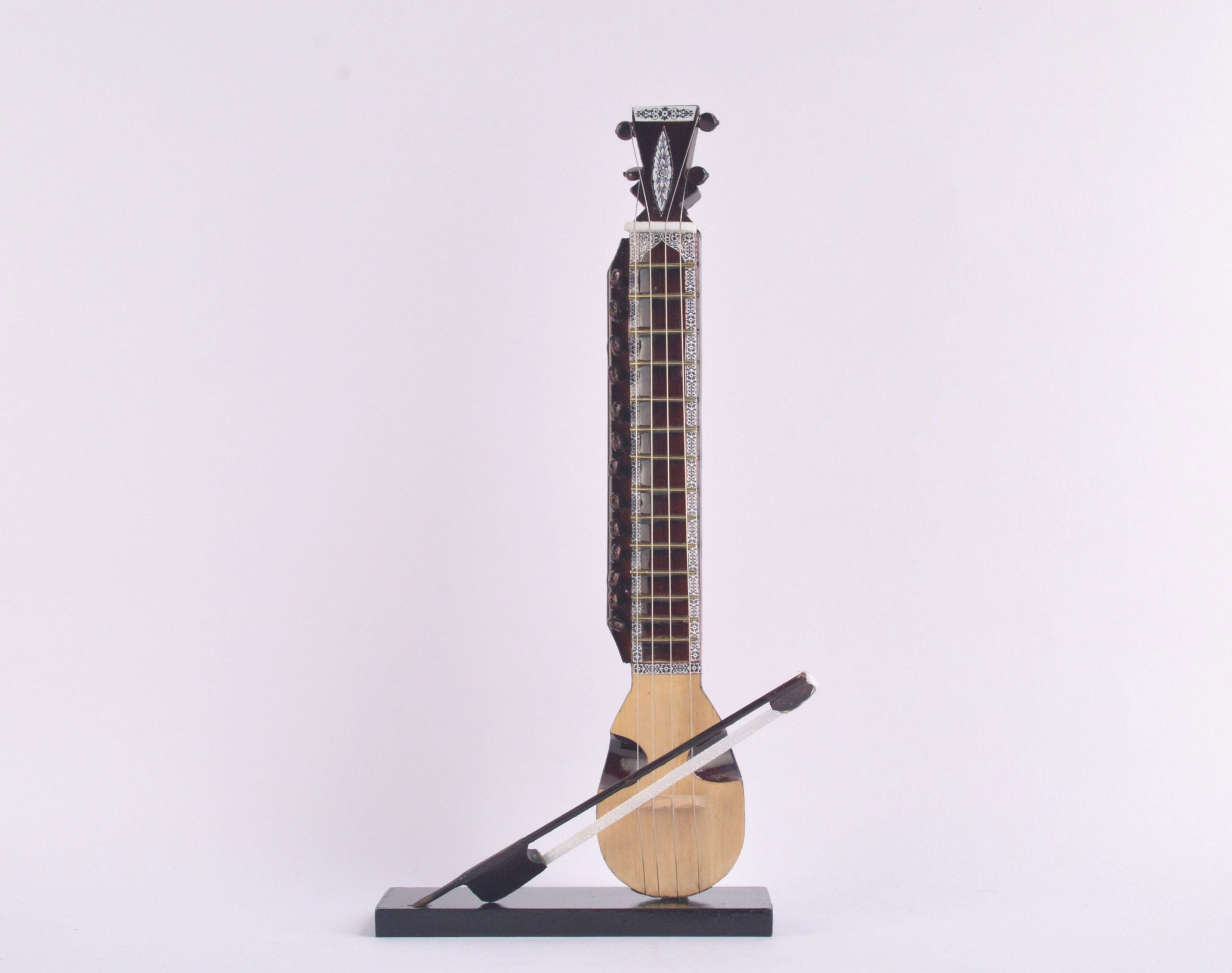 Handcrafted wooden Esraj miniature instrument