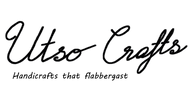 Logo of Utso Crafts with a tagline on a white background
