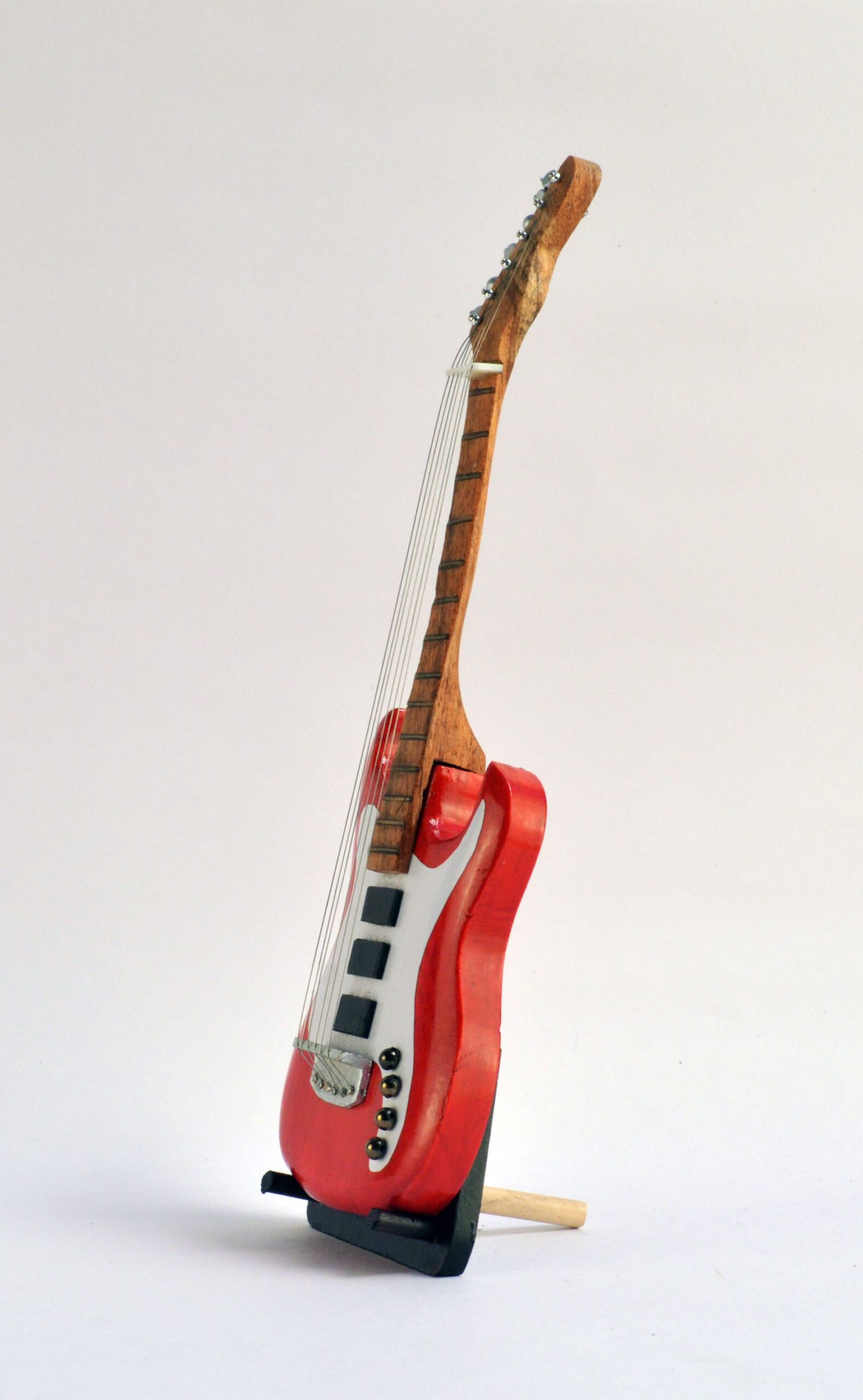 Electric Guitar - Red - Decorative Wooden Miniature Instrument