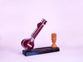 Sitar-Themed Card Holder - Wooden Miniature Musical Instrument Handicraft
