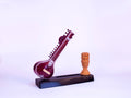 Sitar-Themed Card Holder - Wooden Miniature Musical Instrument Handicraft